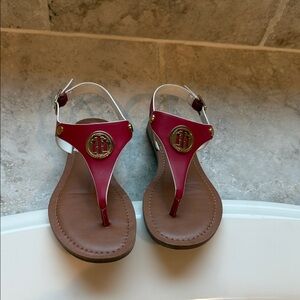 Tommy Hilfiger Women's Red and Brown Sandals